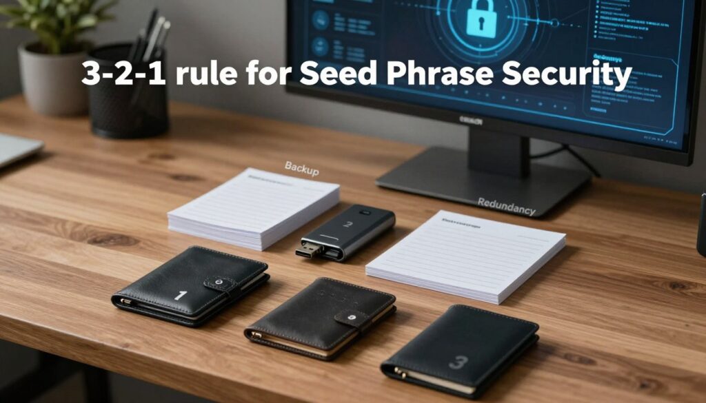 3-2-1-Regel für Seed Phrase Sicherung