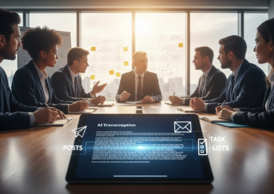 AI-Transkription + Content: Meetings werden zu Posts, Mails und Aufgaben