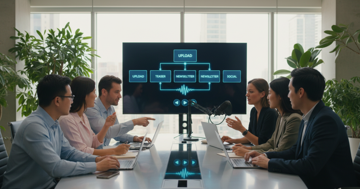 Automatisierte Podcast-Distribution: Upload → Teaser → Newsletter → Social
