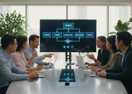 Automatisierte Podcast-Distribution: Upload → Teaser → Newsletter → Social