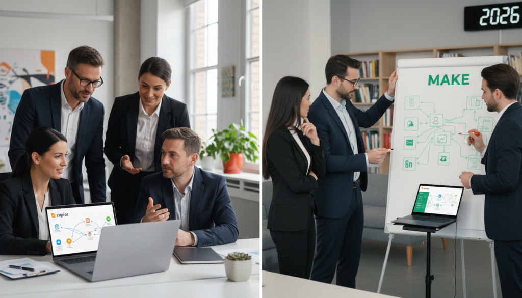 Vergleich von Zapier und Make für Marketing-Automation